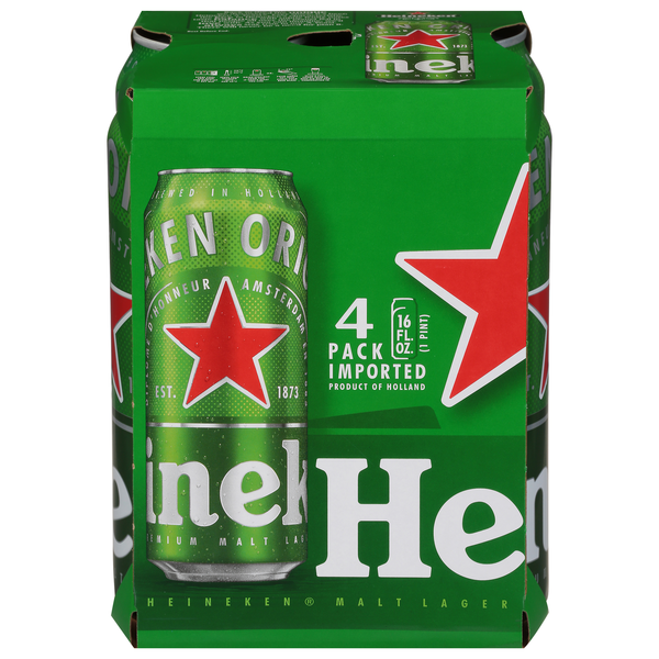 Heineken Premium Original Malt Lager Beer - 4 pk