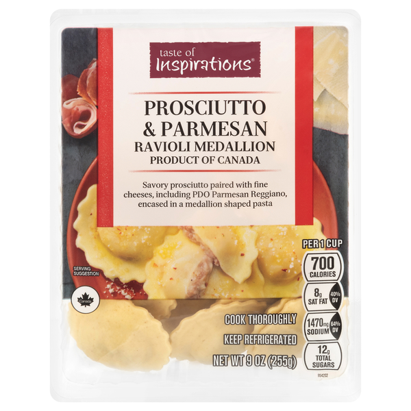 Taste of Inspirations Prosciutto & Parmesan Ravioli Medallion Pasta Fresh