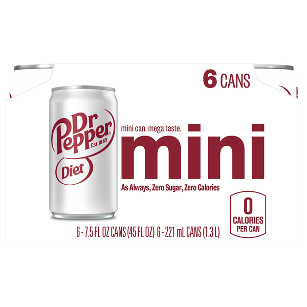 Dr Pepper Diet Soda Mini - 6 pk