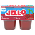 Jell-O Zero Sugar Cherry Gelatin Snack Cups - 4 ct
