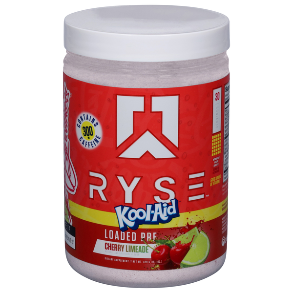 Ryse Kool-Aid Cherry Limeade Flavored Loaded Pre-Workout Powder