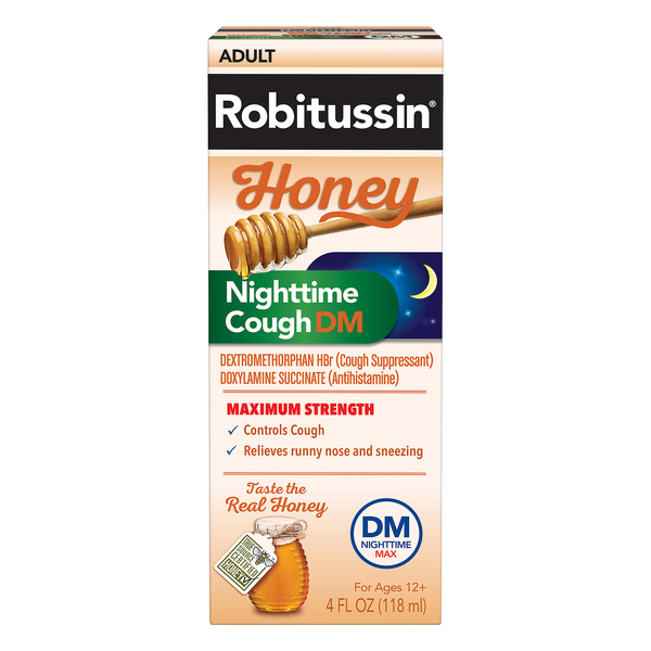Robitussin Nighttime Cough DM Maximum Strength Honey Liquid