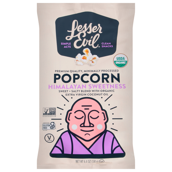 LesserEvil Organic Gluten Free Himalayan Sweetness Popcorn