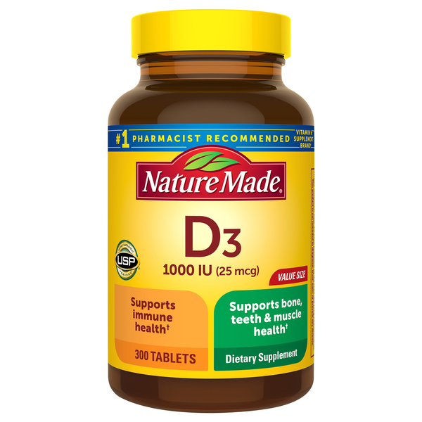 Nature Made 1000IU Vitamin D3 Tablets