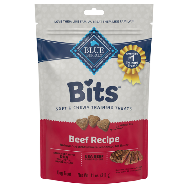 Blue Buffalo Bits Natural Tender Beef Recipe Soft Dog Training Treats