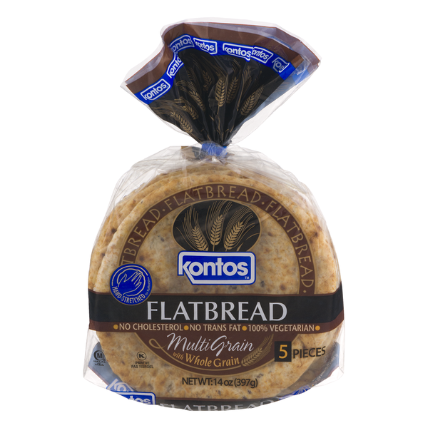 Kontos Whole Grain Multigrain Flatbread - 5 ct