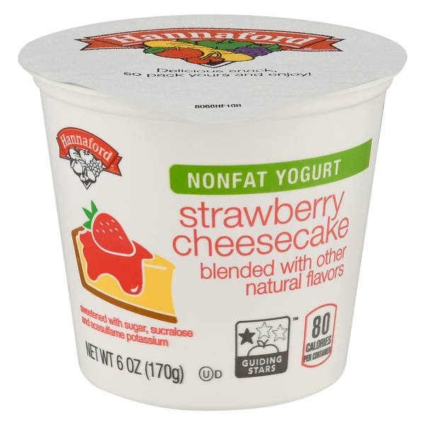 Hannaford Non Fat Strawberry Cheesecake Yogurt Cup