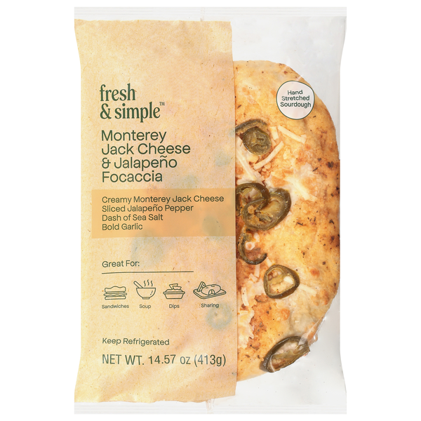 Save on Fresh & Simple Monterrey Jack Focaccia Bread Loaf