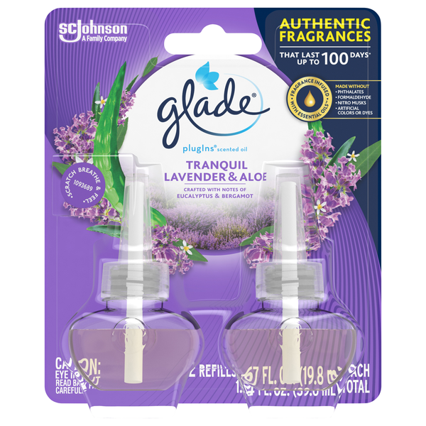 Glade plugIns Tranquil Lavender & Aloe Scented Oil Refills - 2 ct