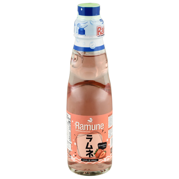 Snowfox Ramune Strawberry Flavor Carbonated Soft Drink