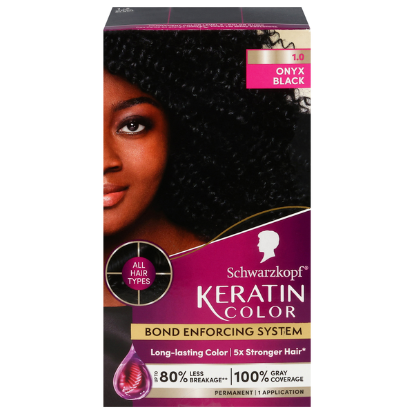 Schwarzkopf Keratin Color Permanent Anti-Age Hair Color Onyx Black 1.0