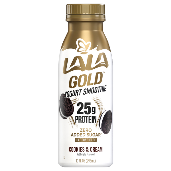 LALA Gold Lactose Free Cookies & Cream 25g Protein Yogurt Smoothie