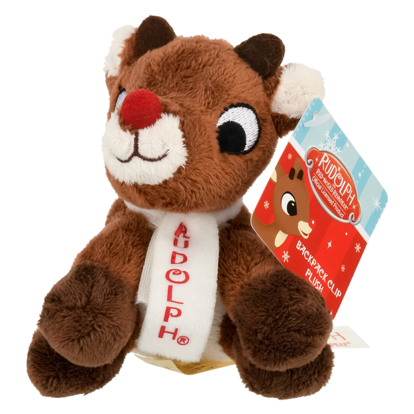 Rudolph Red-Nosed Reindeer Holiday Backpack Clip Plush