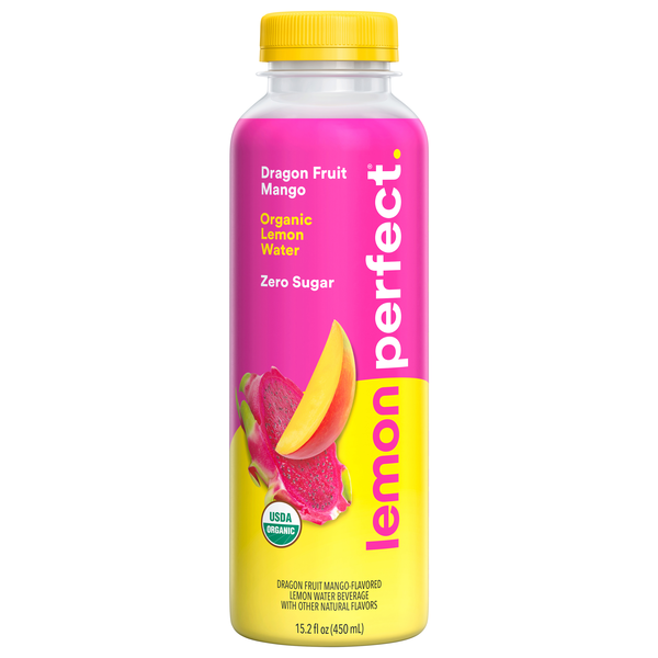 Lemon Perfect Organic Zero Sugar Dragon Fruit Mango Lemon Water