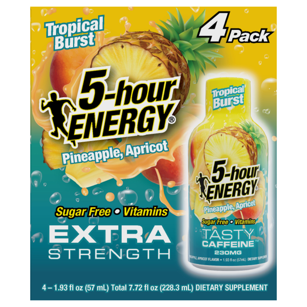 5-Hour Energy Extra Strength Tropical Burst Energy Shot - 4 pk
