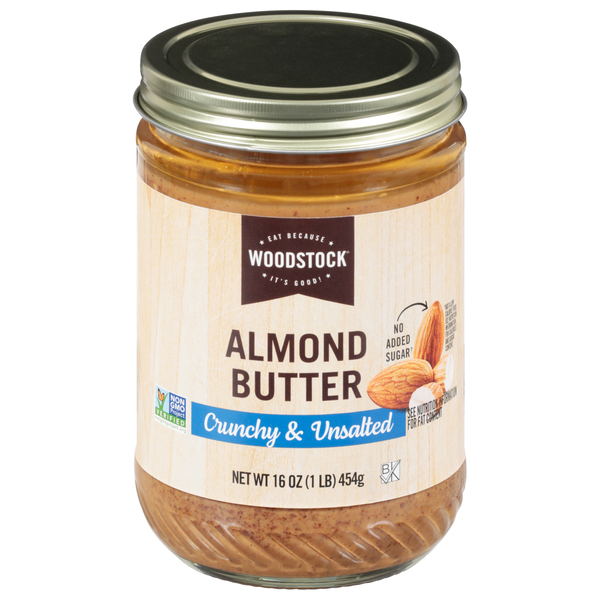Woodstock No Added Sugar Unsalted Crunchy Almond Butter