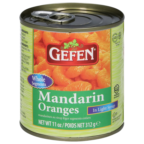 Gefen Mandarin Oranges Whole Segments in Light Syrup Kosher For Passover