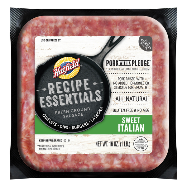 Save on Hatfield Recipe Essentials Ground Italian Sausage Sweet Gluten