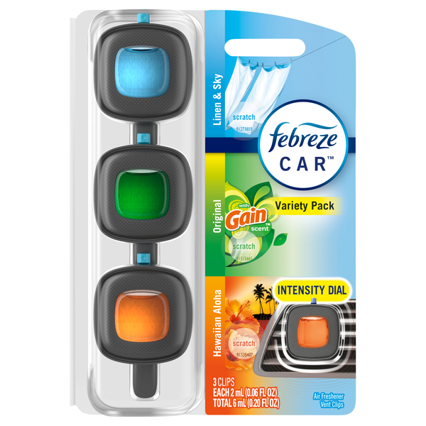 Febreze Car Variety Pack Vent Clip Air Freshener