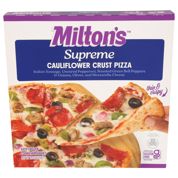 Milton's Gluten Free Thin & Crispy Cauliflower Crust Supreme Pizza Frozen