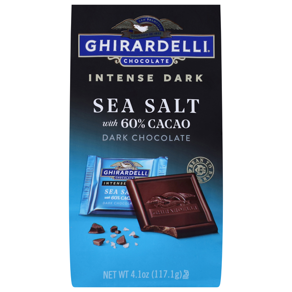 Ghirardelli Intense Sea Salt Dark Chocolate Candy Squares 60% Cacao