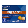 CareOne Junior Strength Pain Fever Organge Ibuprofen Chewable Tablets