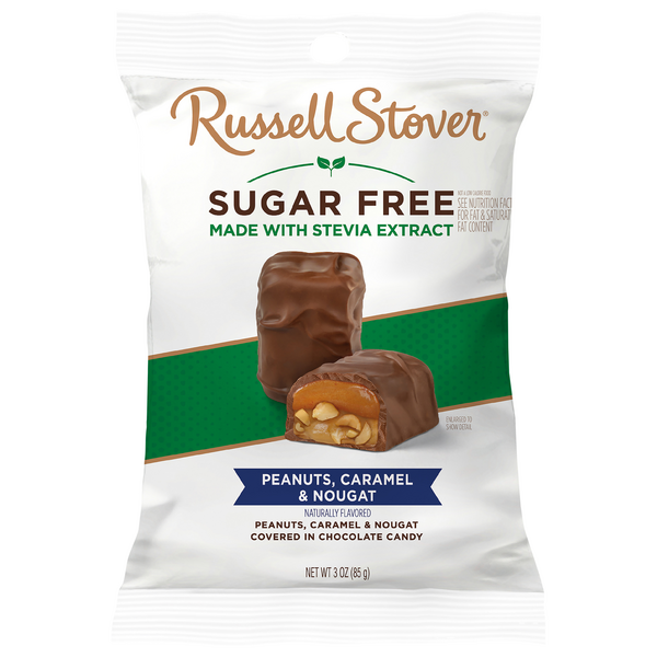 Save on Russell Stover Chocolate Candy Peanuts Caramel & Nougat Sugar