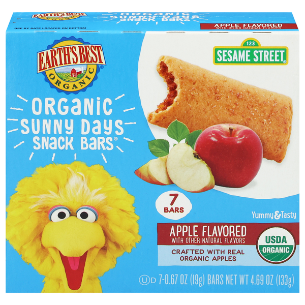 Earth's Best Organic Sesame Street Sunny Days Apple Snack Bars - 7 ct