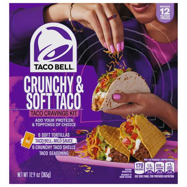 Taco Bell Crunchy Hard & Soft Taco Dinner Kit