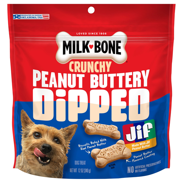 Milk-Bone Dipped Peanut Butter Coated Biscuits Dog Treats