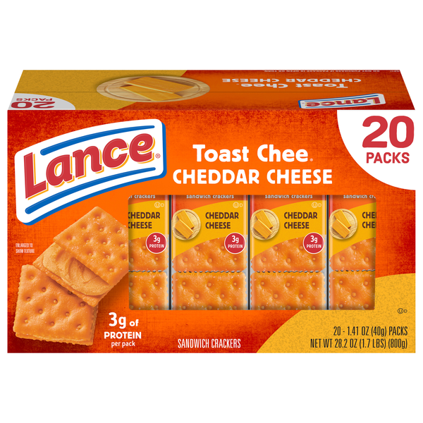 Lance Toast Chee Cheddar Cheese Sandwich Crackers Value Pack - 20 ct