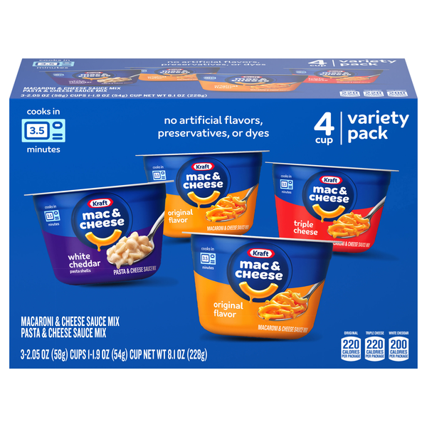 Kraft Mac & Cheese Dinner Cups Variety Pack - 4 ct