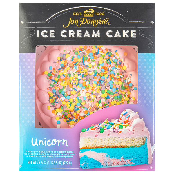 Jon Donaire Unicorn Ice Cream Cake 8 Inch Frozen