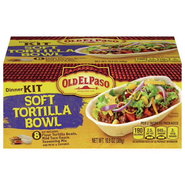 Old El Paso Soft Tortilla Bowl Dinner Kit - 8 ct
