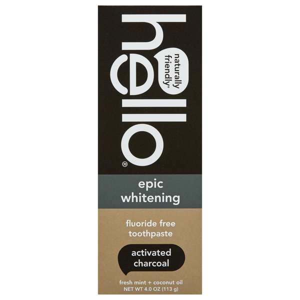 hello Fluoride Free Epic Whitening Activated Charcoal Toothpaste