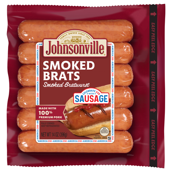 Johnsonville Smoked Brats Pork Bratwurst - 6 ct