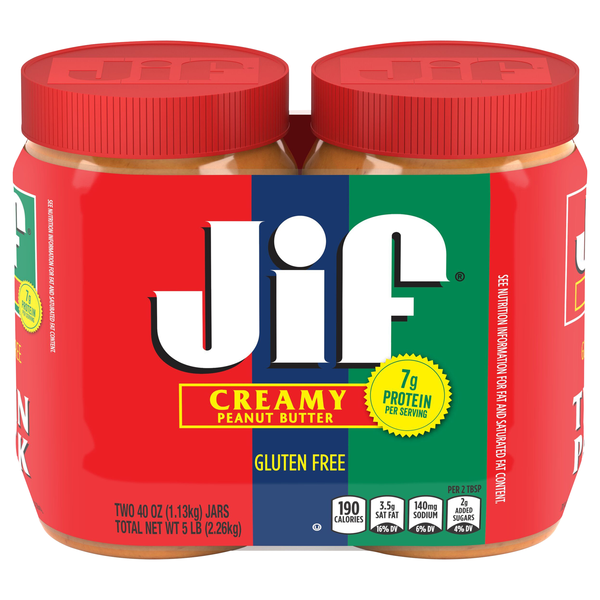 Jif Creamy Peanut Butter 40 oz/2 ct