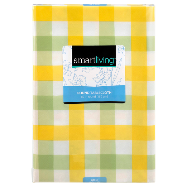Smart Living Spring Square Tablecloth Round 60 Inch Plaid