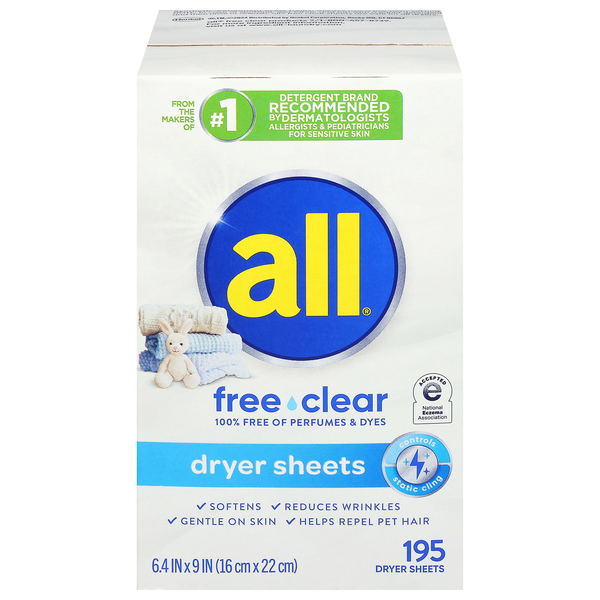 all Free Clear Dryer Sheets