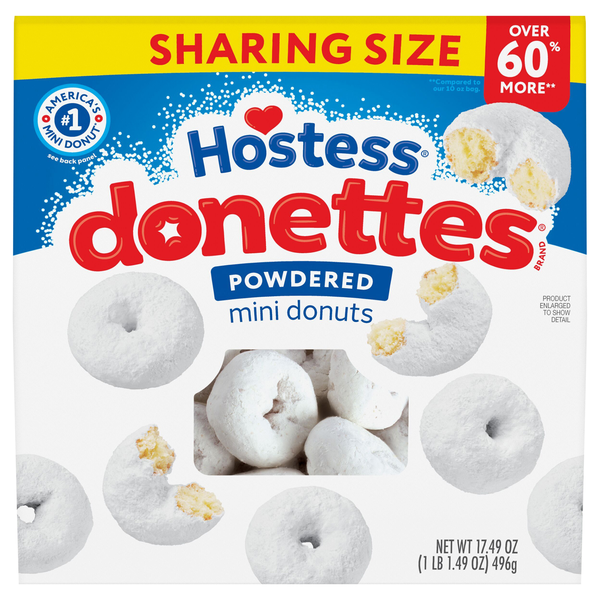 Hostess Donettes Mini Powdered Donuts Sharing Size