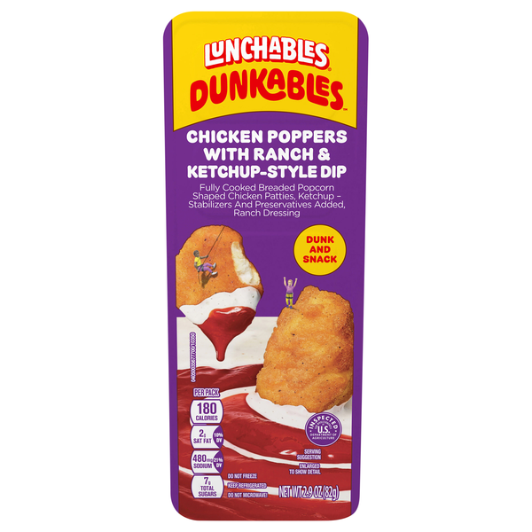 Lunchables Dunkables Chicken Poppers with Ranch & Ketchup-Style Dip