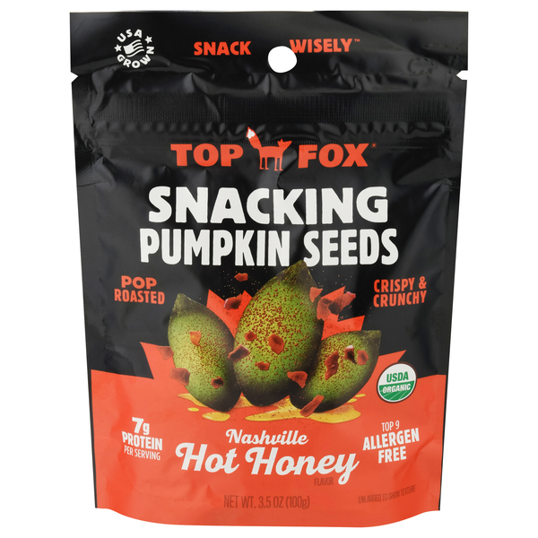 Top Fox Nashville Hot Honey Snacking Pumpkin Seeds