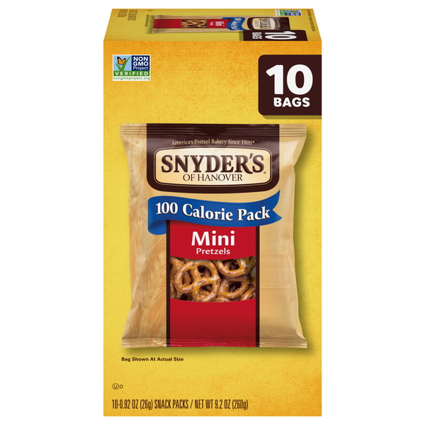 Snyder's of Hanover 100 Calorie Mini Pretzels Packs - 10 ct