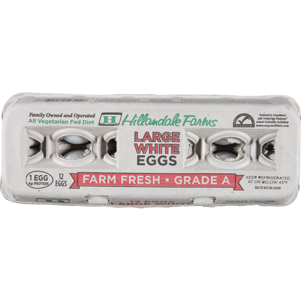 Hillandale Farms Vegetarian Fed Large White Eggs