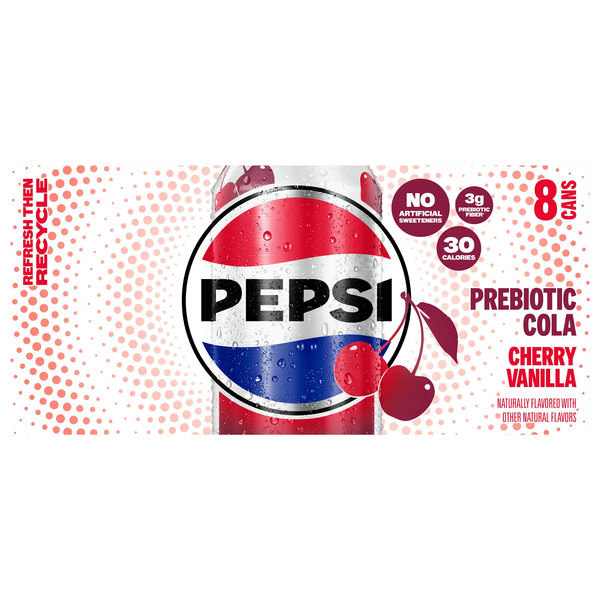 Pepsi Cherry Vanilla Prebiotic Cola - 8 pk