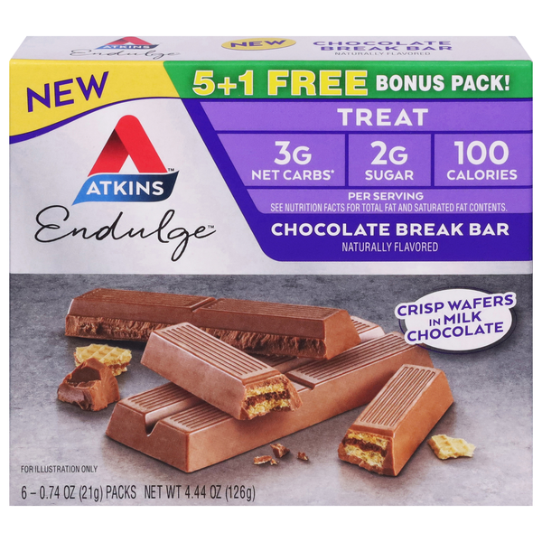 Save on Atkins Endulge Chocolate Break Bar 6 ct Order Online Delivery