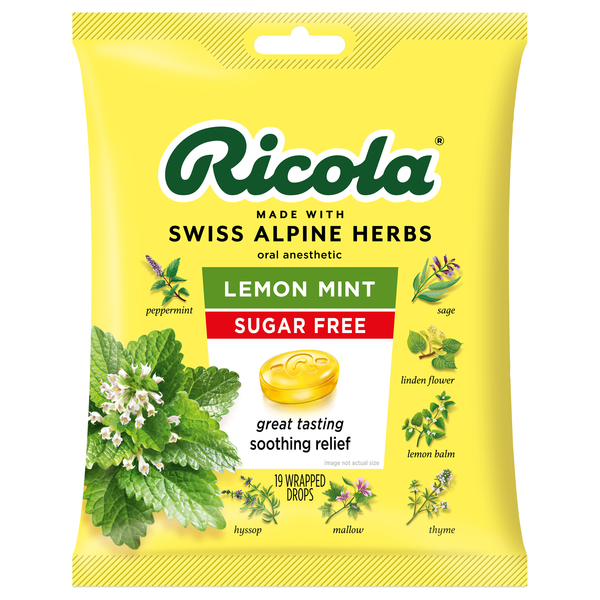 Ricola Lemon Mint Sugar Free Throat Drops