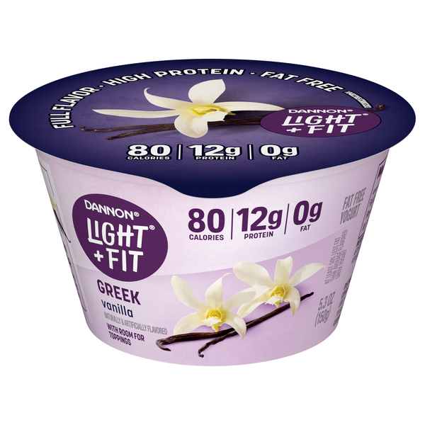Dannon Light + Fit Fat Free Vanilla Greek Yogurt Cup