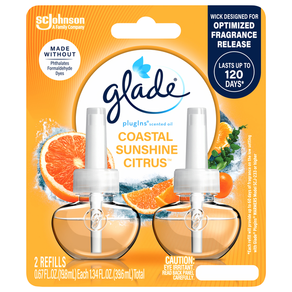 Glade plugIns Coastal Sunshine Citrus Scented Oil Refills - 2 ct