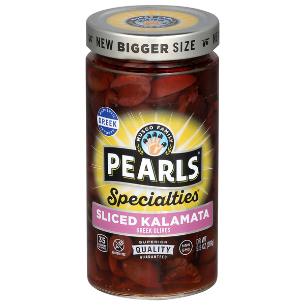 Pearls Specialties Sliced Kalamata Greek Olives Marinated